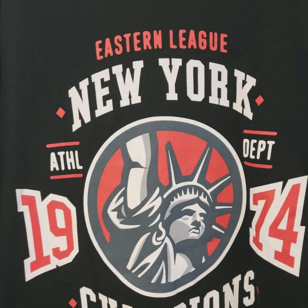 Thirty Single NY Eastern League Champions 1974 Graphic T-Shirt Black 2XL